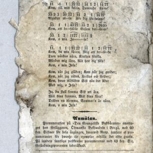 Harsun aarre vuodelta 1855, joululaulu