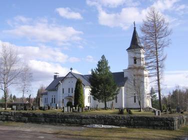 Kauvatsan kirkko, yksi Kokem�en kirkoista, joen pohjoispuolella