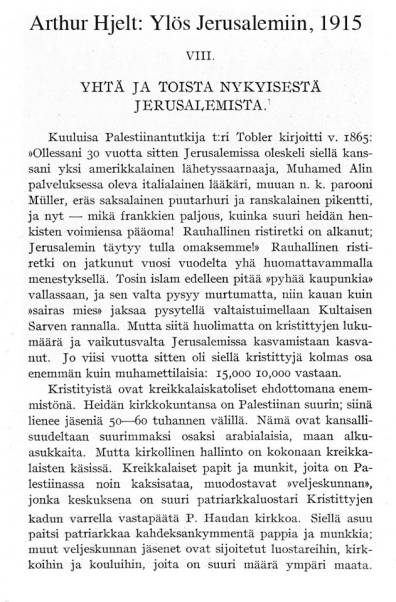 Palestiinan väestö 100 vuotta sitten